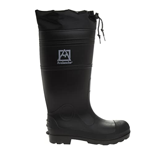 Avalanche Men Outdoor Rainboots Non-Slip Water Resistant Insulated Hunting Fishing Boots, Black, 10 #TOP1