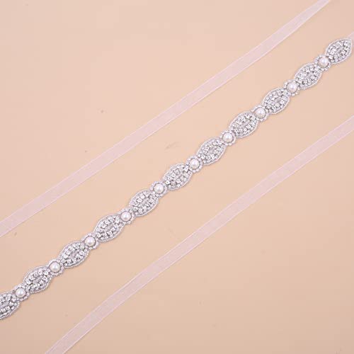 Crystal Bridal Sash Belt Wedding Dress Belts with Rhinestones and Pearls for Bride Bridesmaid4