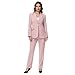 Lamgool Women Suit 2 Pieces Set One Button Lady's Business Formal Peak Lapel Blazer and Pants for Work (Pink, Large)