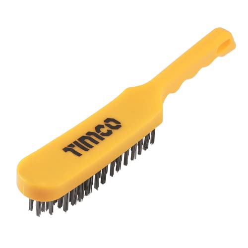 Image of TIMCO 4SBP Plastic Handle Wire Brush-4 Rows, Yellow