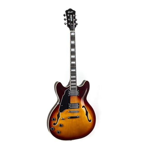 guitarra eléctrica Guitarra eléctrica para zurdos de tamaño completo con cuerpo semi hueco