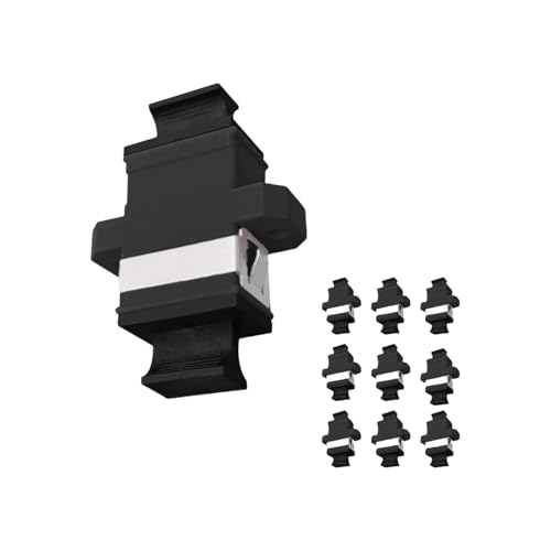 Elfcam Conjunto de 10 acopladores de cabo MPO a MPO – preto, adaptador de conector de cabo MPO para baixo, para conexão de fibra MPO único e multimodo, 40 G 100 G 8/12/16 núcleos