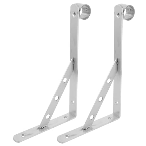 Ciieeo 2pcs Wall Mounted Clothesline Pole Bracket Balcony Rod Holder for Secure Clothes Drying Space Saving Design for Outdoor Use