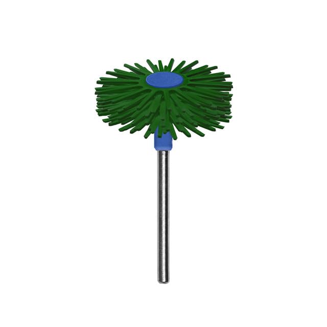 Dedeco Sunburst Radial Bristle Discs 5-Pack – 1" TS 6-Ply Mounted Discs – 3/32" Shanks – Dark Green 50 Grit (Extra-Coarse) – Aluminum Oxide (A/O) Polymer Bristles for Polishing & Finishing