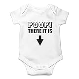 AW Fashions Poop! There It Is Baby Bodysuit Funny Cute Newborn Romper Adorable Clothing Unisex Girl Infant (6 Months, White)