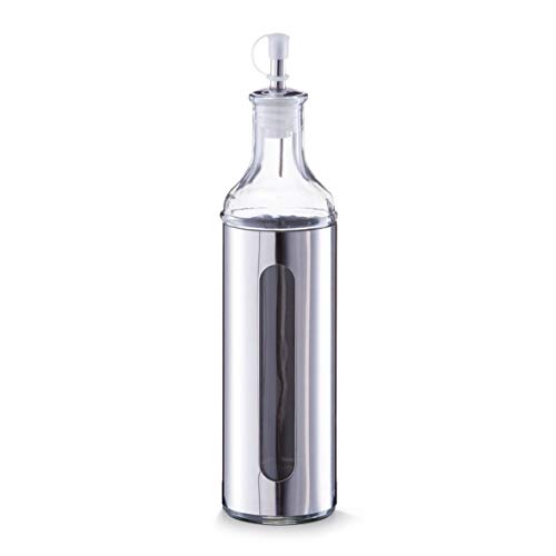 Zeller 19949 Bouteille à huile ou vinaigre en acier inoxydable et en verre 500 ml, ø 6,5 x 28 cm