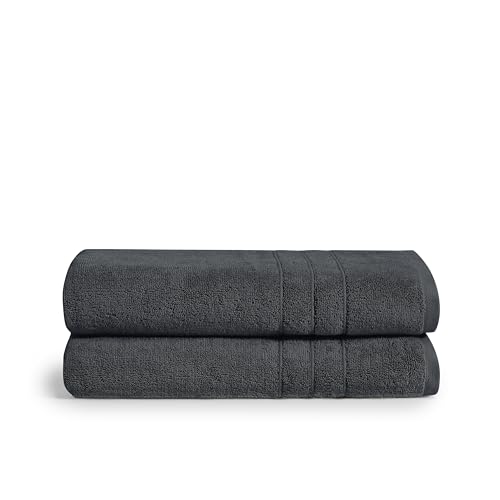 Brooklinen Super-Plush Turkish Cotton Bath Towels - Set of 2, Graphite Gray | Premium Luxury Spa Towels