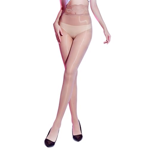 Image of RUIBAVYA Tights for Women 5D Lace High Waist Pantyhose Sexy Oily Stocking High Stretch Soft Sheer Tight