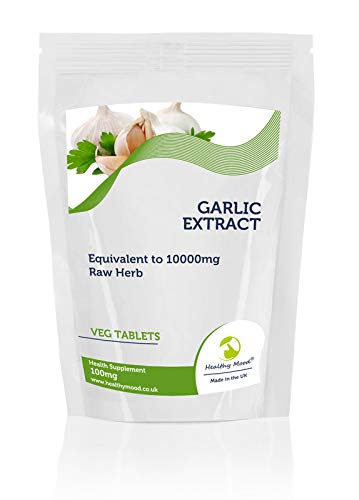 Garlic Tablets 100mg Extract as 10000mg Raw Herb - UK - Pack of 90 Pills