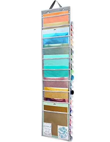 Hanging Vinyl Organizer, Double-Sided, ZENXUS 25...