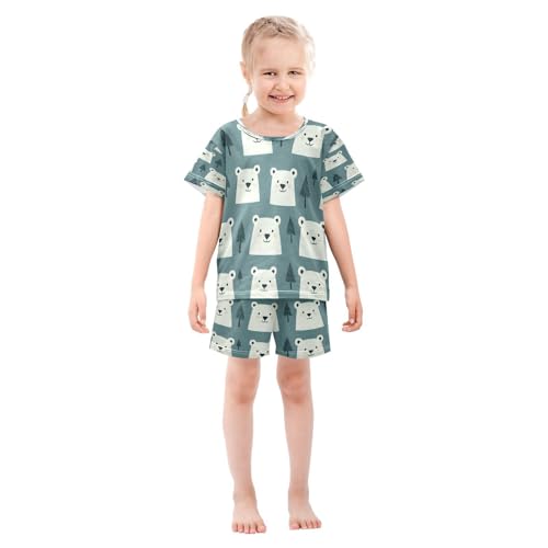 senya Short Sleeve Pajamas Sets Summer Cotton Sleepwear Bear Tree3