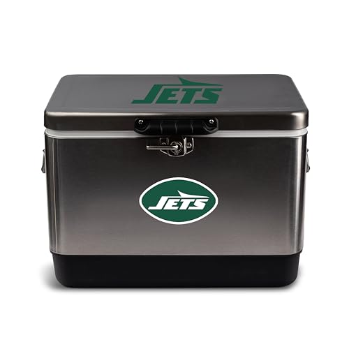 The Memory Company | Licensed NFL 29L Team Logo Stainless Steel Cooler,New York Jets