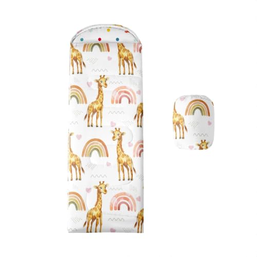 Abstract Modern Floral Sleeping Bag Mid Century Backpacking Sleep Sack Tan Oil Painting Wearable Camping Blanket