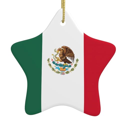 Décoration à suspendre en céramique avec drapeau du Mexique en