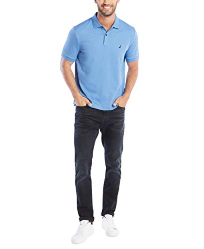 Image of Nautica Men's Classic Fit Short Sleeve Dual Tipped Collar Polo Shirt