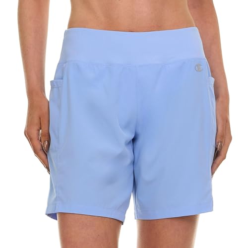 Champion Swim Board Shorts for Women, 7” Swim Shorts Women with Pockets for Beach, Pool, Summer Light Blue - image 4