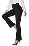 JEKAOYI Womens Dress Work Pants with Pockets High Waist Bootcut Casual Business Slacks Tummy Control Yoga Pants Black