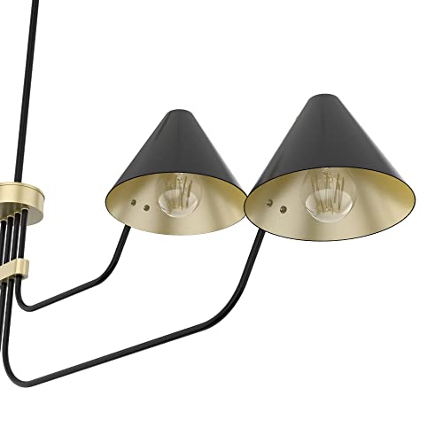 Hunter - Grove Isle 4-Light Matte Black, Extra Large Chandelier, Dimmable, Modern Style, Pharmacy Shaped, for Bedrooms, Kitchens, Dining, Living Rooms - 19206 by Hunter - Image 8