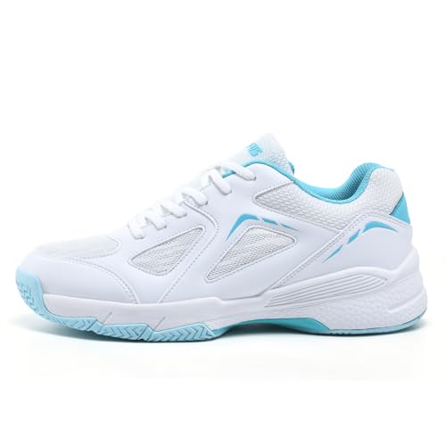 LEFUS Women's Pickleball Shoes - AMZ-P601, Non-Slip, Cushioning, Anti-Torque, Breathable Court Shoes (P601 Blue, 9.5)
