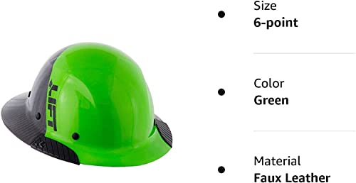 Lift Safety Dax Fifty 50 Green Carbon Fiber Full Brim Hard Hat #TOP2