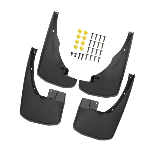 Image of Mud Flaps Kit Compatible for Nissan Frontier 2005-2023, Quality Plastic Black Front and Rear Splash Guards Replace Parts Vehicle Components
