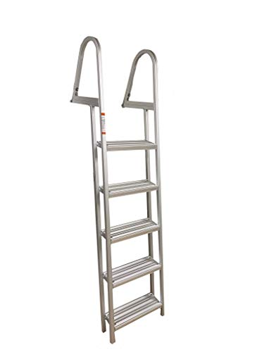 Class A Customs Marine Pontoon Boat Dock Heavy Duty Aluminum 5 Step Removable Boarding Ladder FIXD-PBDL5S-AL