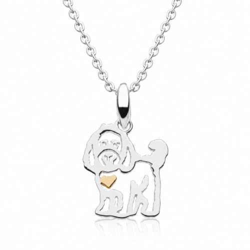 JennyWrenJewels Dog Jewellery | Sterling Silver & Gold Cockapoo Necklace for Women & Children | Chain lengths for all ages | Cockapoo Jewellery Gift (14)