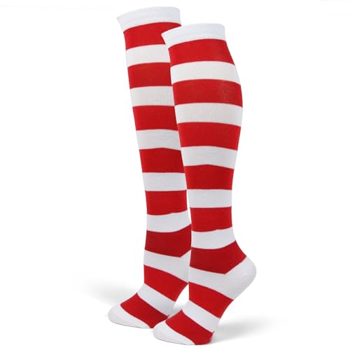 Image of PolyMedea Elite Quality Colorful Soft Cotton Women's Striped Knee High Socks