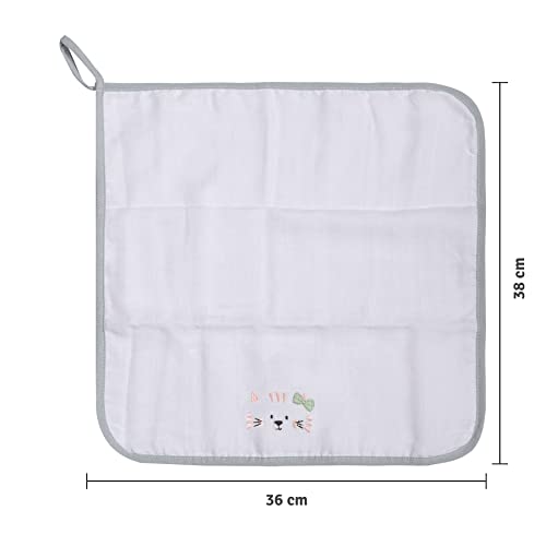 Paninho de Boca Soft Papi Friends C/Prendedor de Chupeta para Bebê 38cm X 36cm Contém 04 Un
