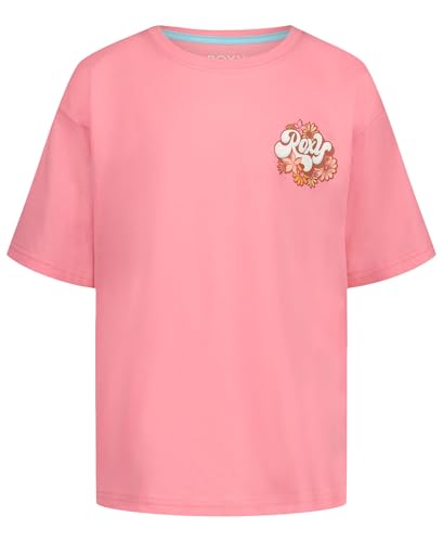 Image of Roxy Girls' Short Sleeve Oversized Fit Logo Tee, Crew Neck Graphic T-Shirt, Soft & Comfortable