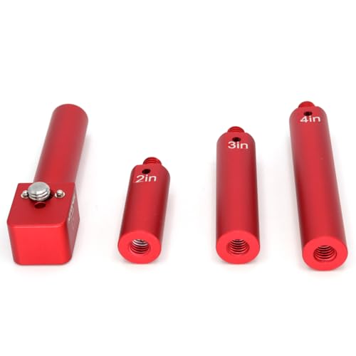 Image of 4 Sections of Length to Match 19mm Rod Mount Adapter for Arri Red Sony Camera,Camera Rod Bracket with 3 /8 Screw and Anti Twist(Red)