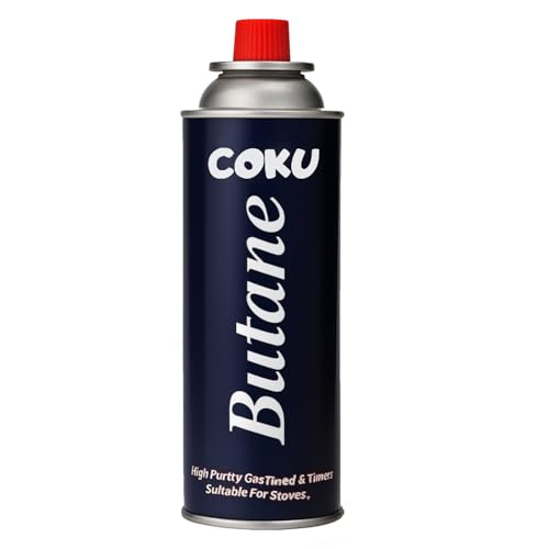 Image of Coku Butane Gas Refill Canisters 250g - Portable Butane Fuel for Camping Stove, Gas Burner, BBQ, Kitchen, Outdoor Cooking, Travel & Picnic - Compatible with Butane Gas Stove