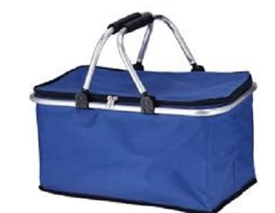 Cesta de la compra de aluminio prémium de 30 litros, bolsa isotérmica, cesta de pícnic, cesta de la compra con capa aislante, color azul Cover