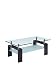 Global Furniture Clear/Frosted Occasional Coffee Table with Dark Walnut Legs