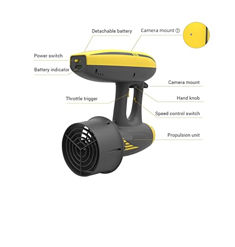 Onderwaterscooter met lange batterijduur, 650w Onderwater Duik Scooter Duiken Zeewater Zee Scooter Outdoor Onderwater Sportuitrusting Gemakkelijk te dragen en te bedienen - Image 4