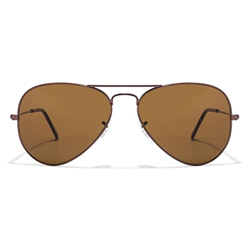 Image of Louis Kouros Armstoner Aviator Classic Trendy 3026 sunglasses | Mirror Lens | 400 UV Protected | For Men's Women's | Medium | 62mm Lens Width