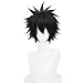 COSPLAZA Cosplay Wig Short Rock Spiky Straight Dark Black Heat Resistant Synthetic Hair 30cm Anime Hair