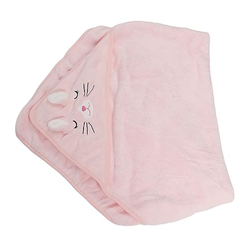 Serviette à capuche bébé en velours corail rose cadeau naissance - 8