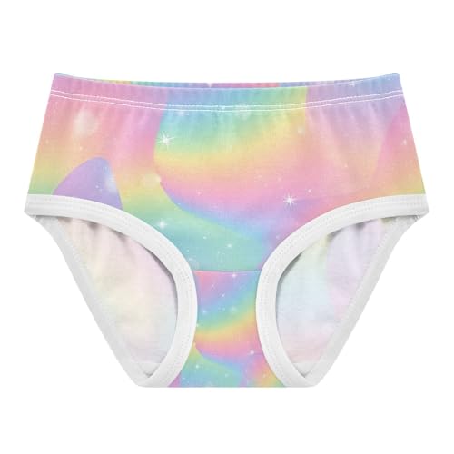 Pastel Rainbow Gradients Toddler Underwear Girls, Cotton Girls Underwear, 2T–8 Years