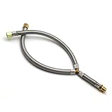 MENSI Propane Grill Y-Splitter Extension Adapter Braided Hose Length 15' with 3/8' Flare Connection