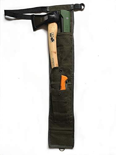 TIPU Axe and Saw Sling, Bushcraft Axe Carrier, Canvas Sheath for BOREAL21 Folding Bow Saw