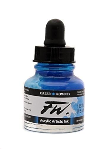 Image of Daler Rowney FW Artists Acrylic Ink 29.5 ML Pot - Process Cyan