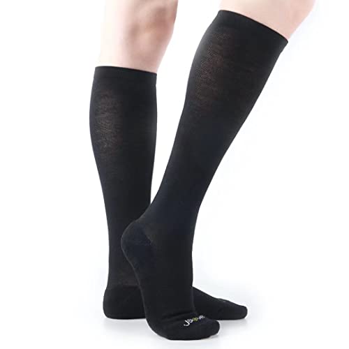 Image of ja vie Ultra Warm Merino Wool Compression Socks for Men & Women Cushion Crew Socks for Running Cycling Travel (15-20mmHg)