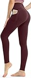 Persit Damen Sport Leggings, High Waist Yogahose Lang Sporthose Sportleggins Tights Cassis M