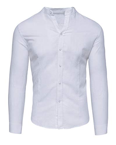 Chemise de lin pour homme coupe étroite décontractée été légère Evoga L
