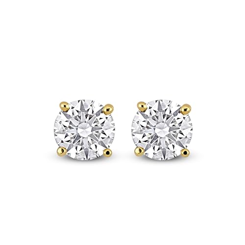 Image of Lab-Grown Diamond Stud Earrings With Unique laser engraved Diamond ID, Set In Platinum, White Gold or Yellow Gold - D Color, VVS2 Clarity, IGI Certified Lab-Grown Diamonds - Available in 1 to 5 CTTW