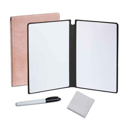 Portable Small Dry Erase Board Whiteboard Notebook Handheld, Reusable White Board Dry Erase Notebook for Desk, at Home Office Study Essentials-9.5