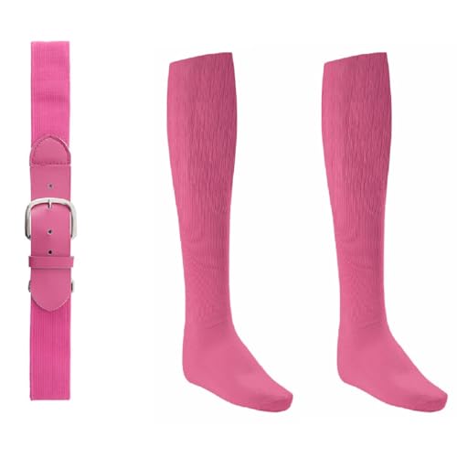 League Outfitters Baseball or Softball Belt and Socks Combo Adjustable fits All Adults, Youth, Kids, Boys, and Girls