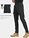 PULI Men's Hiking Pants with Pockets Slim Fit Stretch Cargo Work Pants Waterproof Outdoor Trousers Black 36