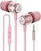 LUDOS Clamor Wired Earbuds in Ear Headphones with Microphone, Earphones with Mic and Volume Control, New Generation Memory Foam, Reinforced Cable, Bass Compatible with iPhone, Apple, Computer, Laptop